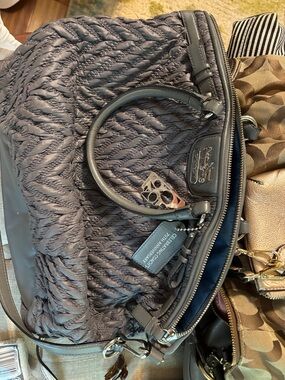 Coach Quilted Nylon Satchel in Slate